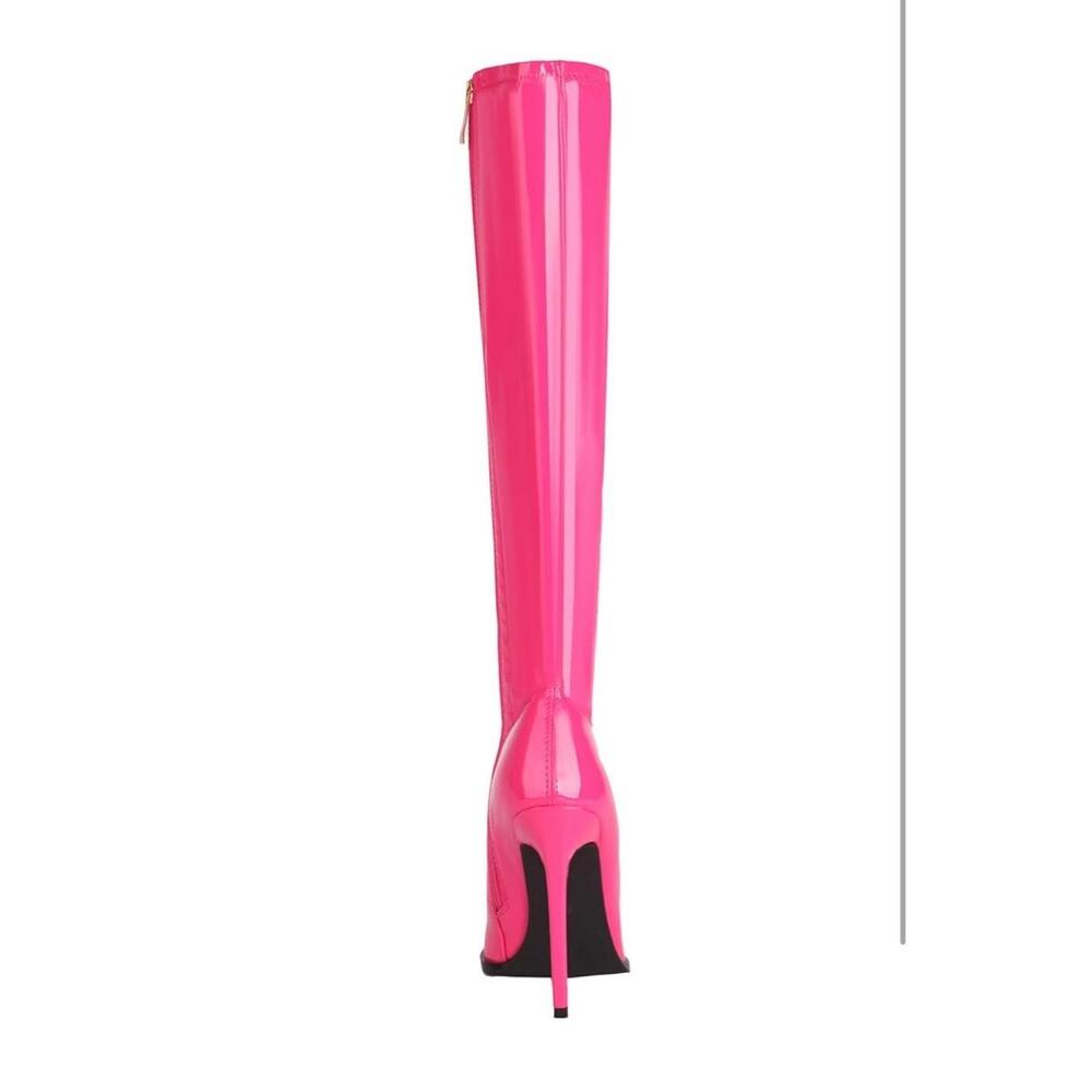 Pink Knee high Stiletto Patent Leather boots! Size 7. Brand new! Hot sexy - Picture 5 of 16